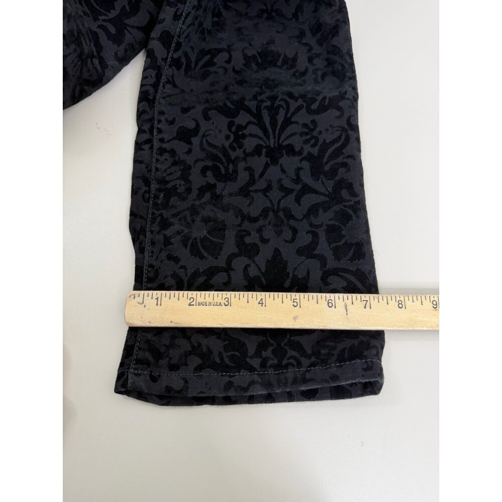 Lauren Ralph Lauren Sz 8 (Actual 30x30) Velvet Floral Pants Straight Stretch EUC - Picture 6 of 11